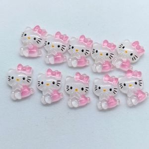 10 Mini Light Pink Hello Kitty Nail Charm
